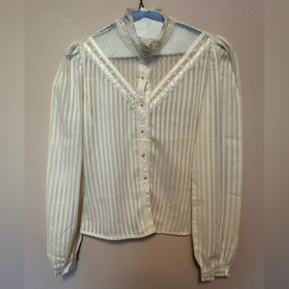 Vintage Gunnies by Gunne Sax blouse XS